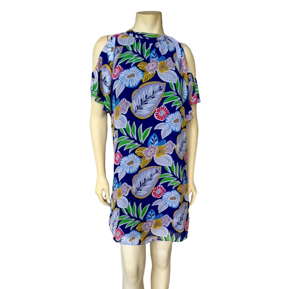 Jade Women’s Floral Cold Shoulder Flutter Sleeve Breezy Dress - Picture 7 of 8